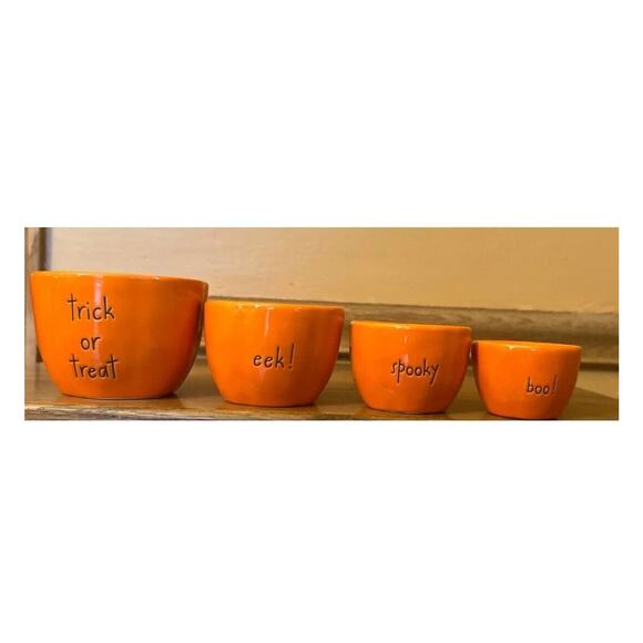 Rae Dunn Halloween Pumpkin Measuring Cups Orange Jack O Lanterns 2024 NEW - Picture 10 of 10